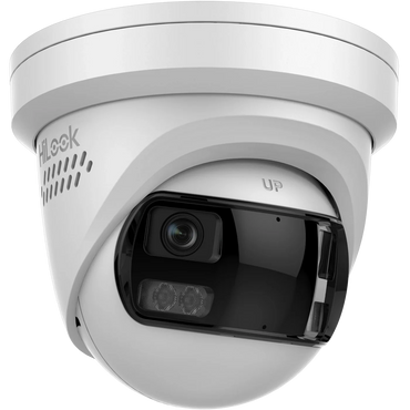 HiLook 8MP 180° Security Camera — Wide-Angle Coverage with Strobe Lights & Two-Way Audio