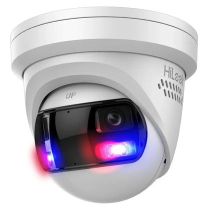 HiLook 8MP 180° Security Camera — Wide-Angle Coverage with Strobe Lights & Two-Way Audio